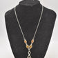 Vintage 925 Sterling Silver Amber and Diamond Teardrop Necklace