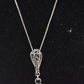 Vintage Sterling Silver 925 and Lemon Amber Modernist Pendant Necklace 45cm