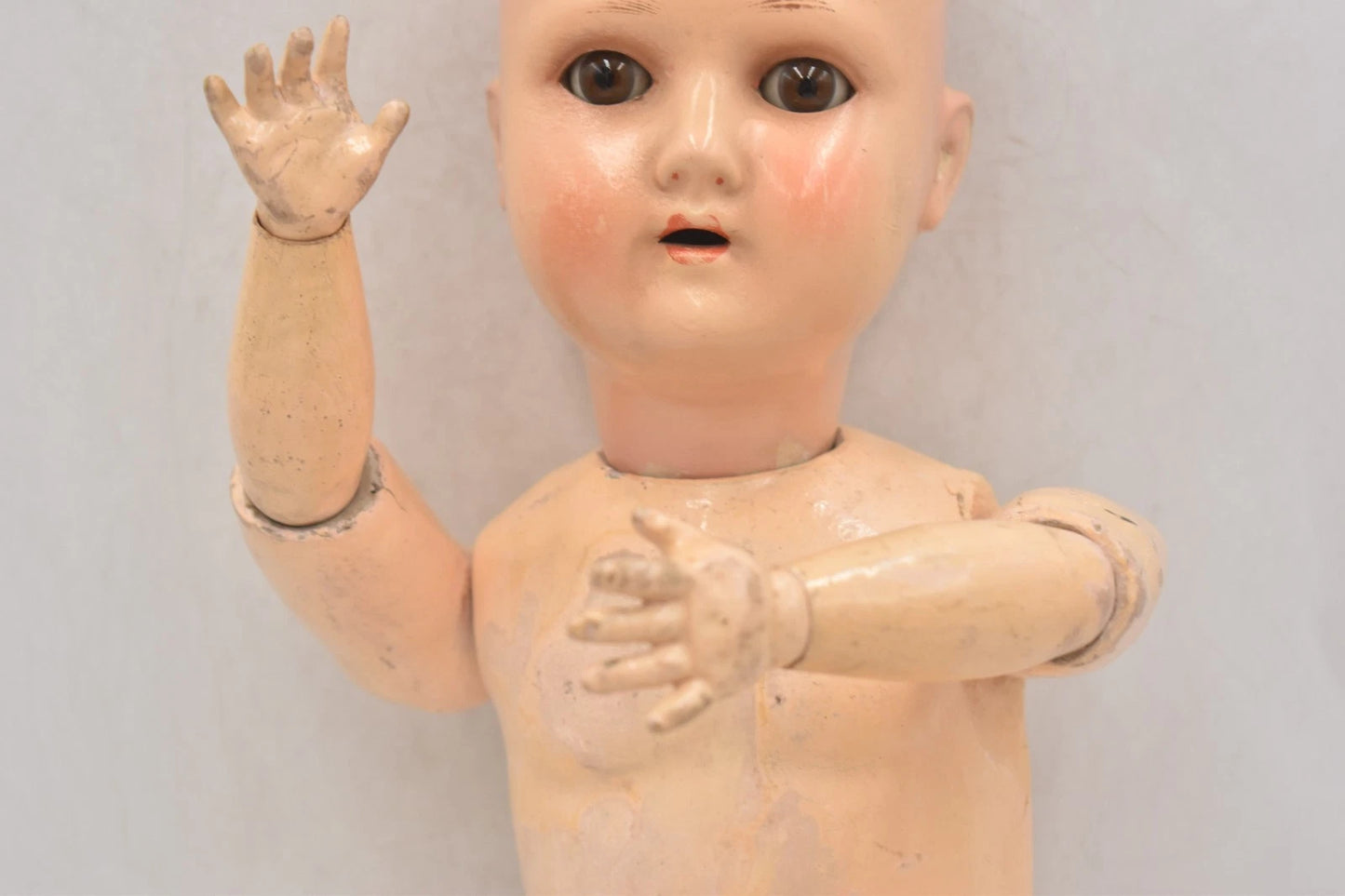 Antique Schoenau & Hoffmeister 1909 Bisque Doll 58cm Sleepy Blinking Eyes