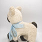 Vintage 1960s Dog Plush Teddy Bear – Genuine Sheep’s Wool – 25cm – Collectible
