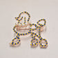 Vintage Poodle Dog Multi-Colour Diamante Rhinestone Brooch - Women's Jewellery