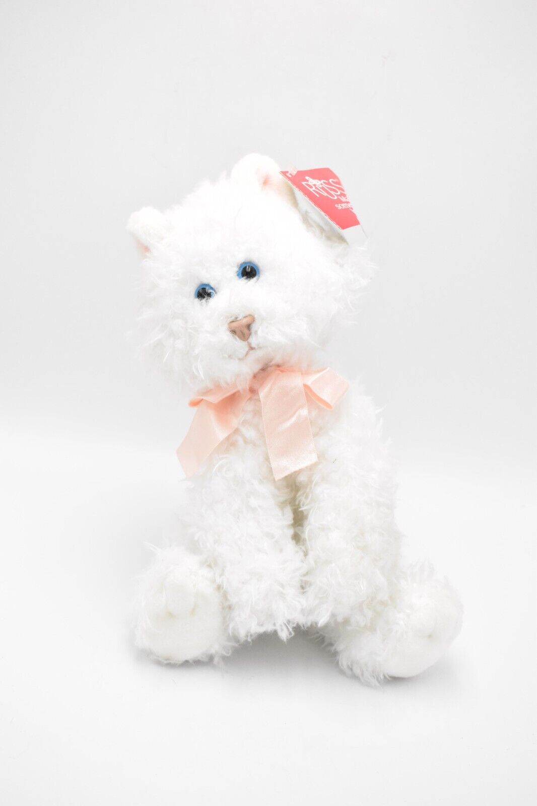 Russ Berrie Fuffi White Cat Teddy Bear Retired Tagged Soft Plush Toy