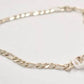 Vintage Sterling Silver 925 Figaro Chain Bracelet - 19cm