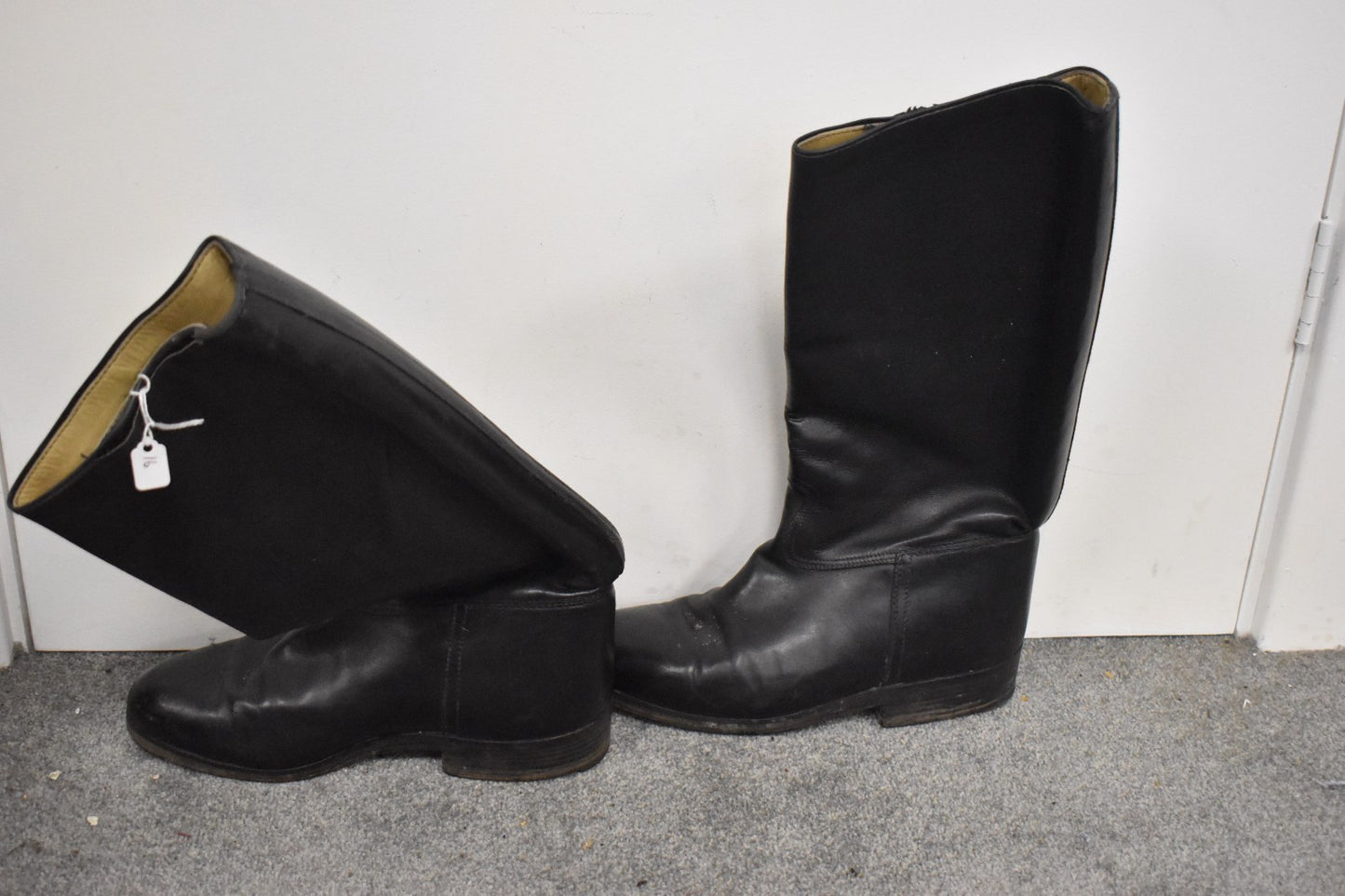 British Army Cavalry Tall Black Leather Riding Boots – UK Size 6