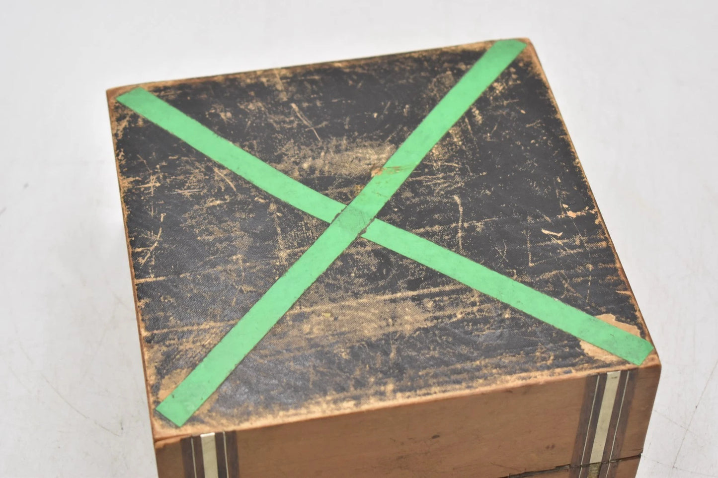 Antique Victorian Wooden Handkerchief Box Silk Interior