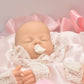 Vintage Life Like Twin Baby Dolls on Heart Pillow – 50cm x 35cm