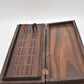 Antique Hand Carved Hardwood Cribbage Board with Storage Box