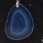 Vintage Sterling Silver 925 & Blue Agate Pendant Necklace – 80cm Chain