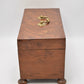 Antique Georgian Burr Walnut Tea Caddy with Silver Scallop Spoon