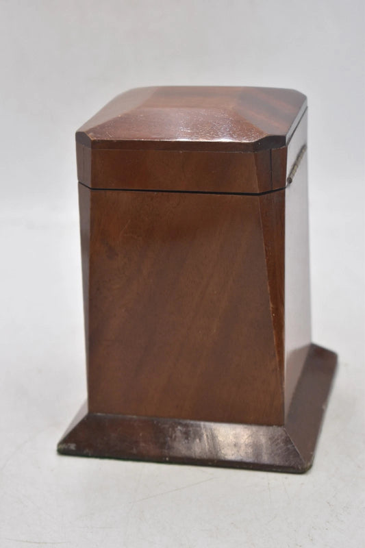 Antique Satinwood Octagonal Single Compartment Tea Caddy 15cm