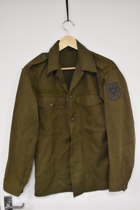 Austrian Army Field Shirt Khaki Green Military Uniform Heereseigentum 42" Chest