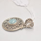 Vintage Suarti Bali BA Sterling Silver 925 & Lapis Lazuli Blue Necklace Pendant