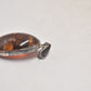 Vintage Sterling Silver 925 and Amber Modernist Oval Necklace Pendant Hallmarked