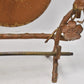 Antique Art Nouveau Brass Tabletop Dinner Gong Rose & Thorns with Striker