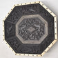 Antique Anglo-Indian Hand Carved Ebony Octagonal Dish with Inlay 22.5cm