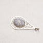 Vintage Millefiori Murano Glass and Silver Metal Teardrop Necklace Pendant