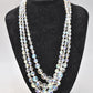 Vintage Exquisite Aurora Borealis Crystal Glass 3-Strand Choker Necklace – 1950s