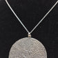 Vintage Modern Minimalist Sterling Silver 925 Lichen Pendant Necklace 56cm