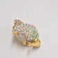 Vintage Teapot Brooch – Multi-Colour Rhinestone Costume Jewellery