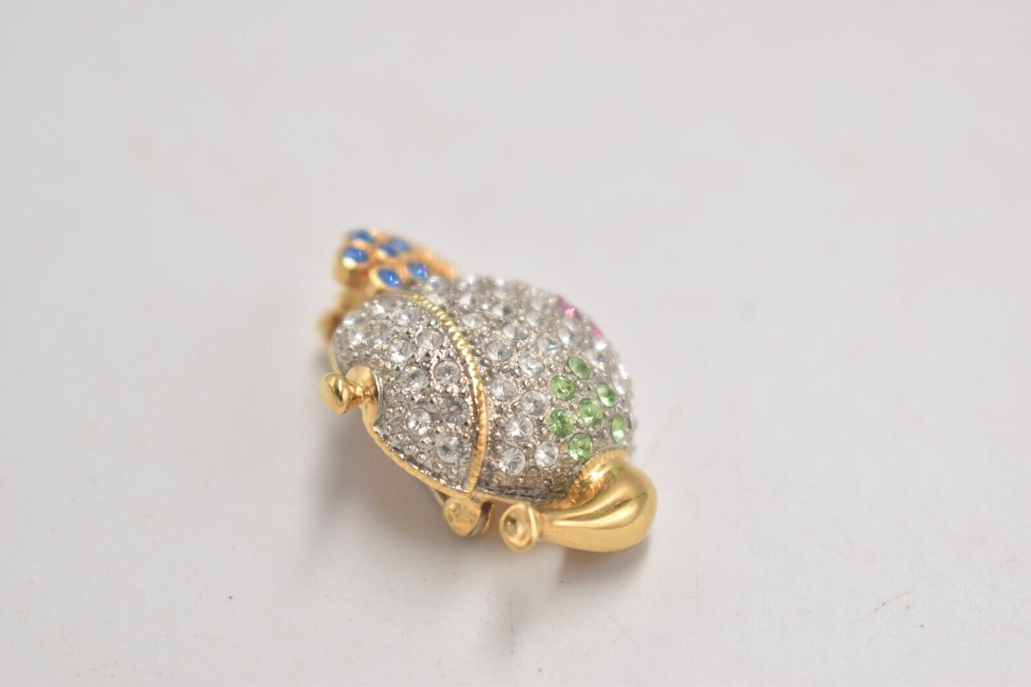 Vintage Teapot Brooch – Multi-Colour Rhinestone Costume Jewellery