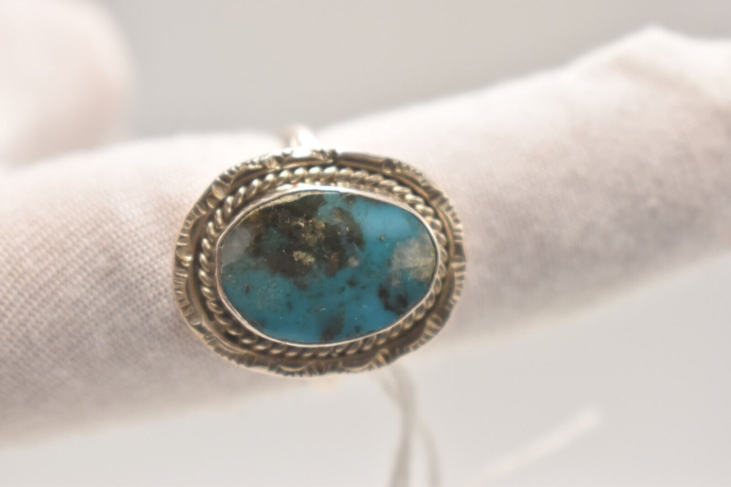 Vintage S. Jack Navajo Turquoise Sterling Silver 925 Ring – Size U