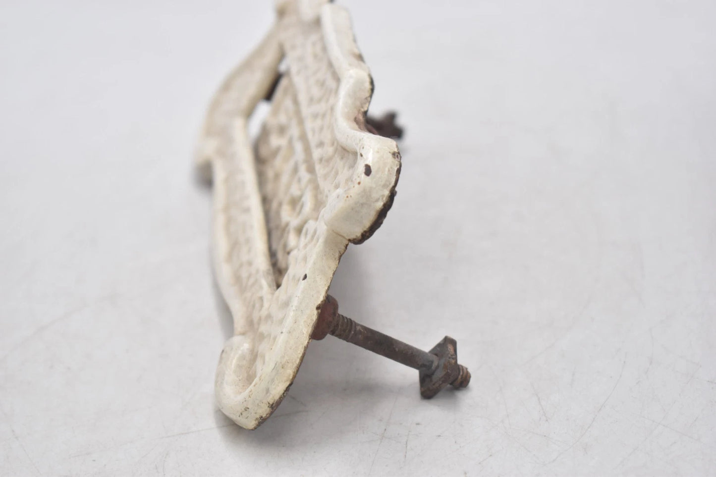 Antique Edwardian Cast Iron Letterbox Slot White 20cm