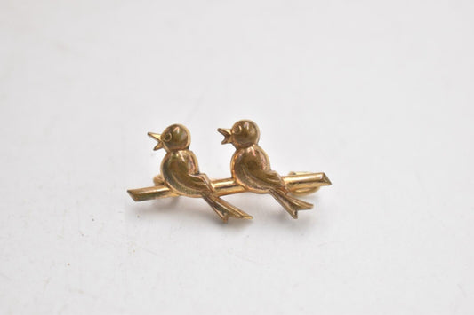 Vintage Mid Century Copper Birds Chirping Brooch – Costume Jewellery