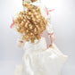 Vintage Porcelain Doll – Blonde Hair, Brown Eyes, Regency Cream Dress – 45cm
