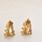 Vintage Diamante Teddy Bear Gold Tone Clip-On Earrings