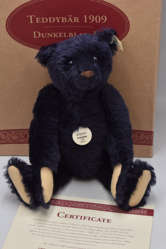 Steiff Dark Blue 1909 Replica Bear – 406508 – Limited Edition – Mohair