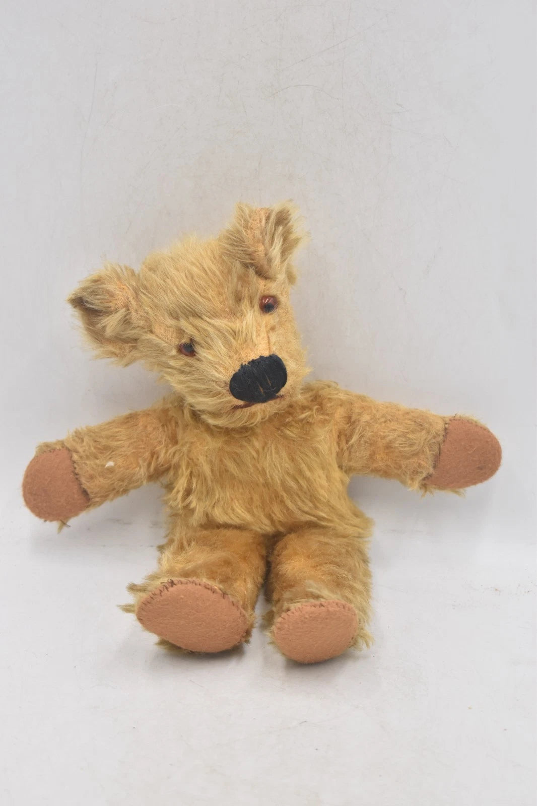 Vintage 1940s English Mohair Teddy Bear Jointed Head 30cm Collectible