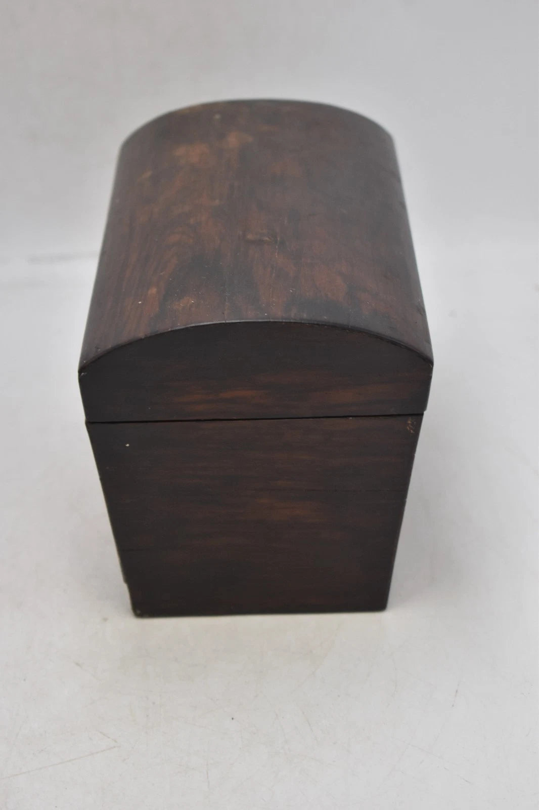 Antique Georgian Mahogany Wooden Tea Caddy Double Lidded 21cm