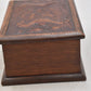 Antique Chinese Hand Carved Rosewood Seahorse Motif Trinket Storage Box 15cm