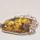 Vintage Sterling Silver 925 & Amber Modernist Large Pendant – 63g