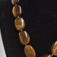 Vintage Sterling Silver 925 Tiger Eye Statement Necklace 52cm