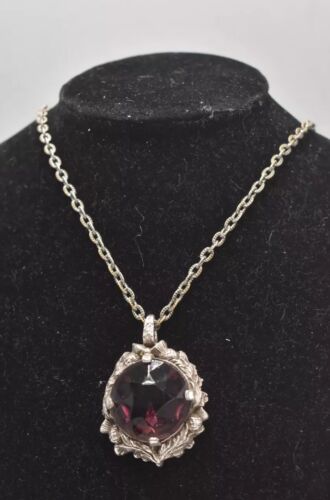 Vintage Miracle Britain Scottish Celtic Style Purple Pendant Necklace