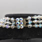 Vintage Exquisite Aurora Borealis Crystal Glass 3-Strand Choker Necklace – 1950s