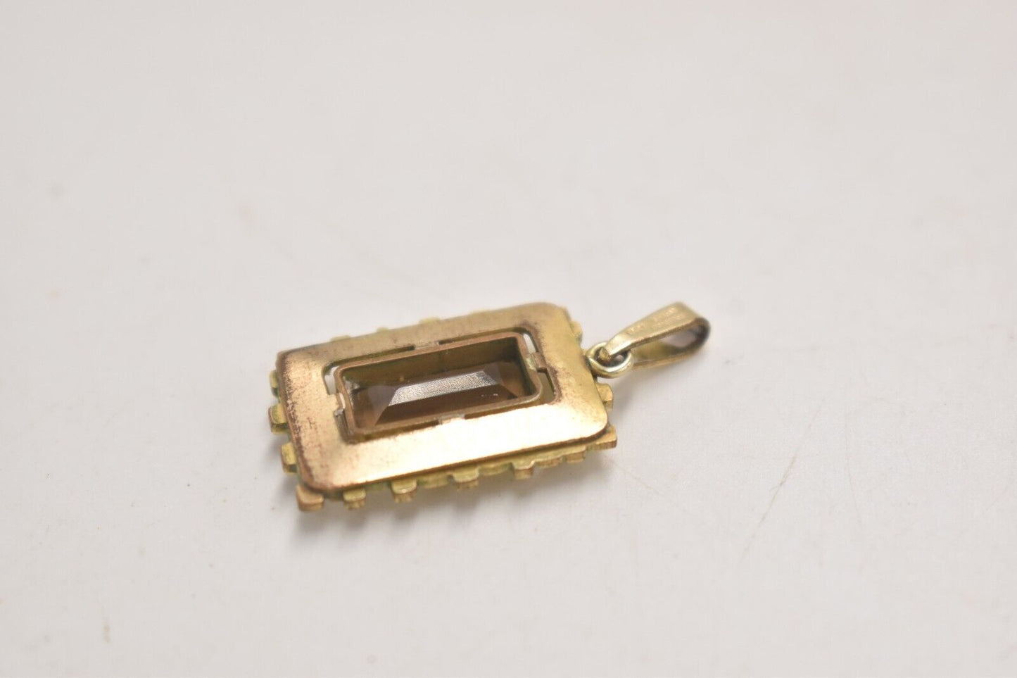 Vintage Andreas Daub A&D Rolled Gold Red Glass Necklace Pendant