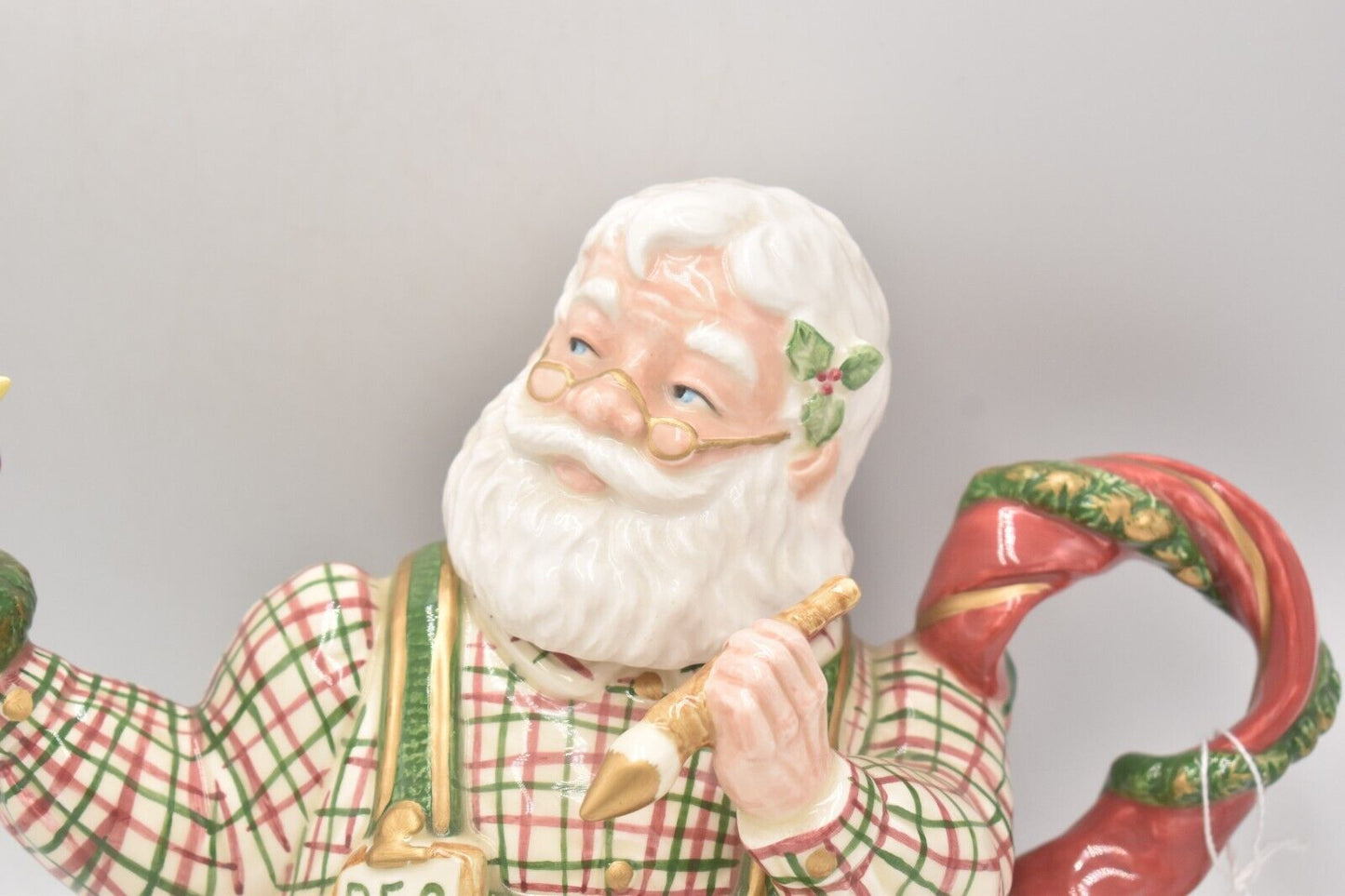 Vintage Fitz & Floyd Omnibus Santa’s Toy Factory Teapot – Decorative Christmas