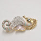Vintage Seahorse Brooch – Rhinestone & Enamel – Costume Jewellery