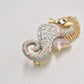 Vintage Seahorse Brooch – Rhinestone & Enamel – Costume Jewellery