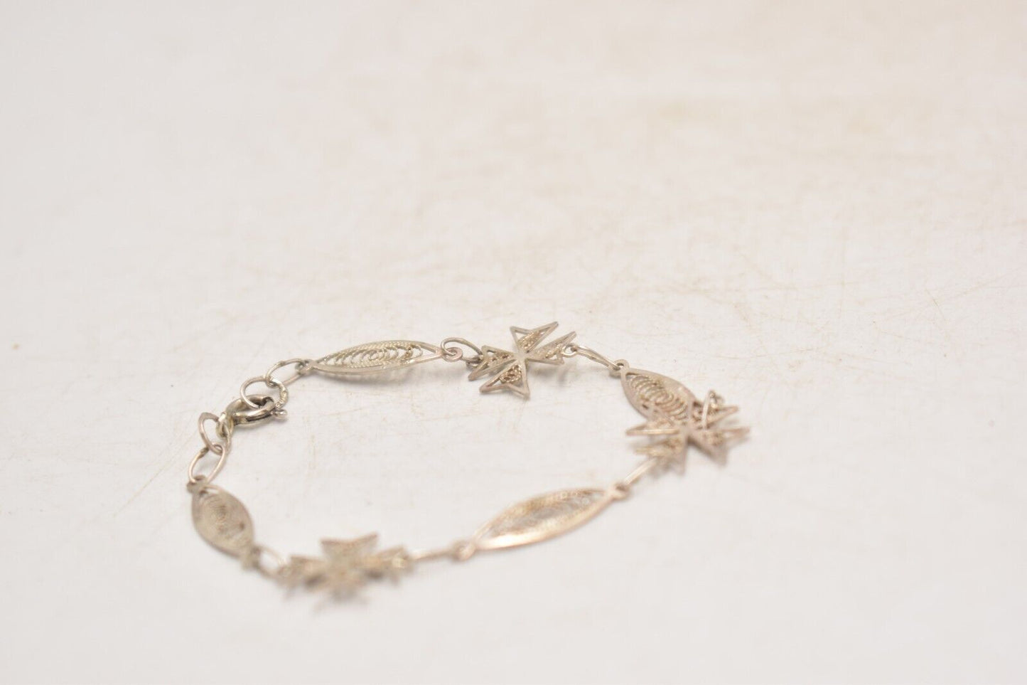 Vintage Sterling Silver 925 Maltese Cross Bracelet – 18cm