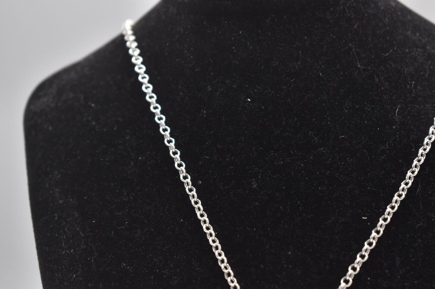 Vintage Sterling Silver 925 & Blue Agate Pendant Necklace – 80cm Chain