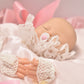 Vintage Life Like Twin Baby Dolls on Heart Pillow – 50cm x 35cm