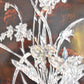 Vintage Chinese Hardwood Wall Plaque Mother of Pearl Inlay Summer Theme