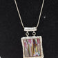 Vintage Sterling Silver 925 and Calsilica Pendant Necklace 46cm