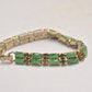 Vintage Gold Tone Green Chalcedony Tennis Bracelet – 18.5cm – Costume Jewellery