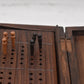 Antique Hand Carved Hardwood Cribbage Board with Storage Box