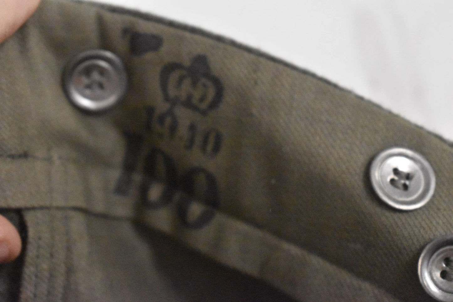 Swedish Army WWII Olive Grey Wool Field Trousers 1940 Leather Straps