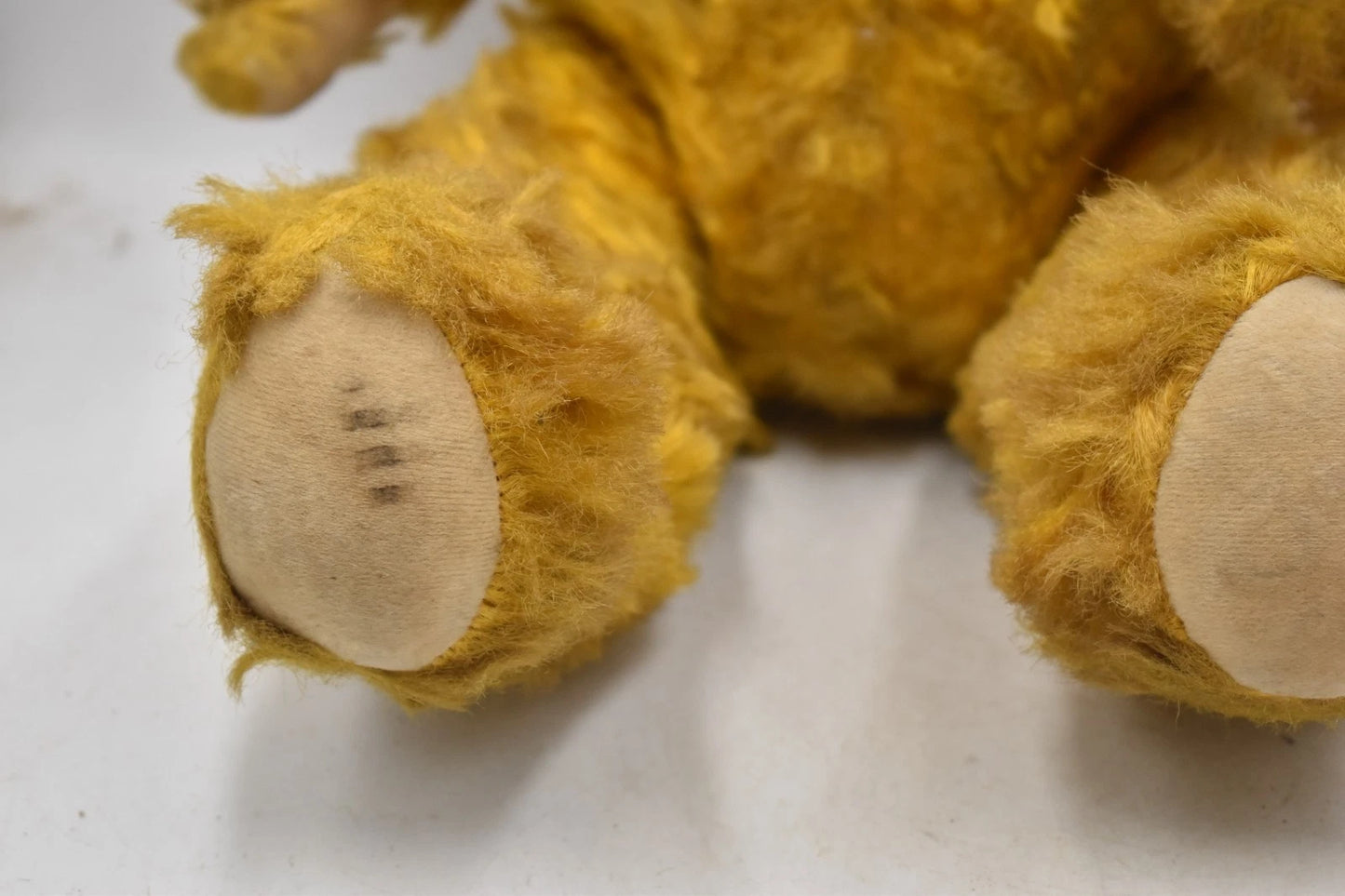 Vintage 1950s German Golden Teddy Bear Wood Wool Filled Fully Jointed 58cm